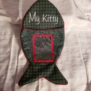 HOLIDAY TIME cat kitty Christmas stocking